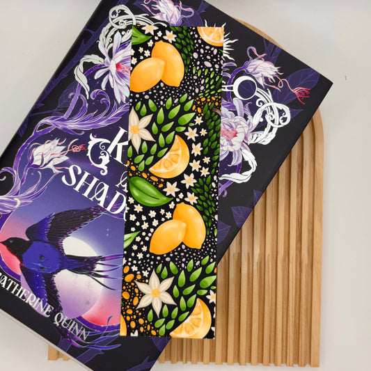 Boekenlegger – Zesty Night | Citroenen op Zwarte Achtergrond