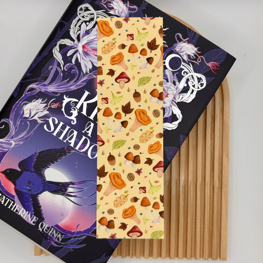 Boekenlegger – Autumn Forest | Herfstpatroon met Paddenstoelen & Blaadjes