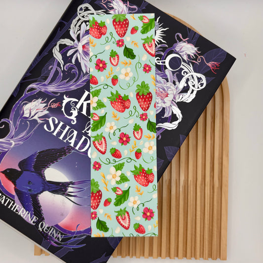 Boekenlegger – Strawberry Bloom | Aardbeien & Bloemenpatroon