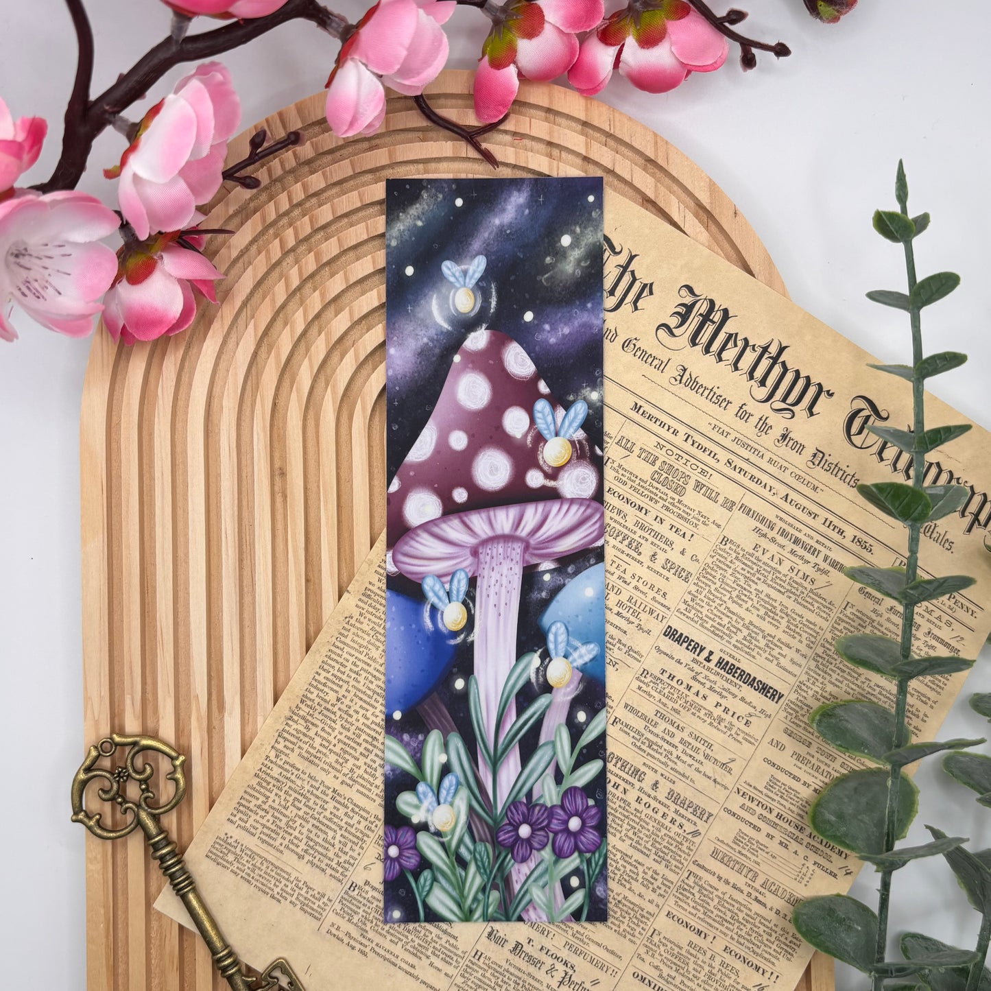 Boekenlegger – Enchanted Mushrooms | Fantasy Nachtlandschap met Paddenstoelen