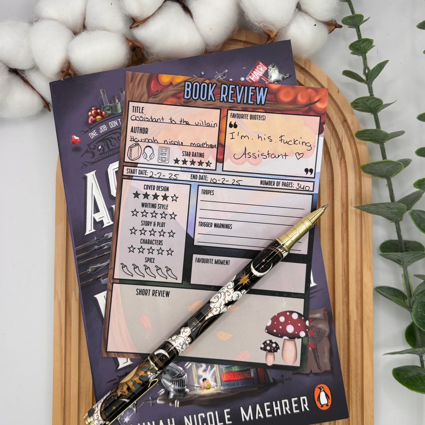 Handgemaakt leuk notebook book review pad herfst en fall vibes
