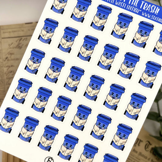 Planner Stickervel – Blue Bin Day | Recycle & Papierafval Stickers