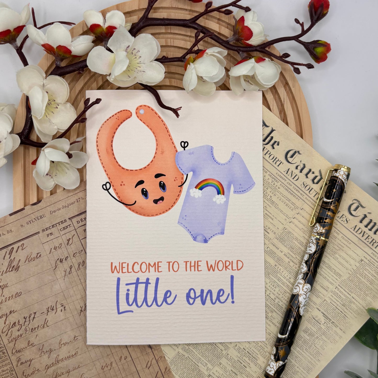 Wenskaart – Welcome to the World Little One | Kawaii Slab & Rompertje