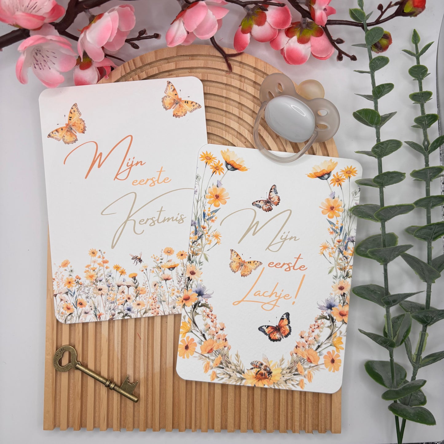 Mijlpaalkaarten Set 31 kaarten – Wildflowers | Baby’s Eerste Jaar in Watercolor Stijl