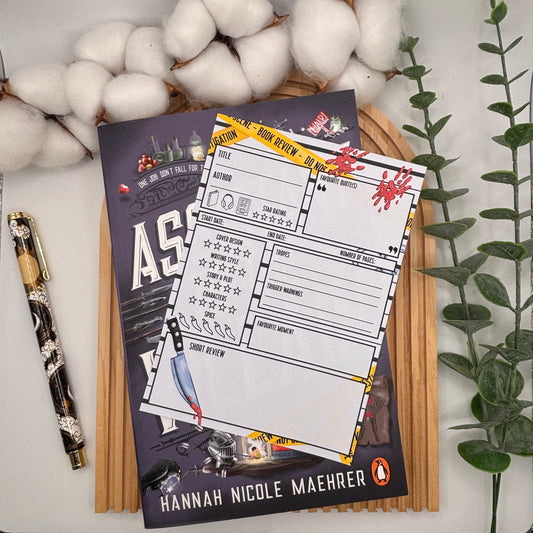 Handgemaakt Book Review Notepad The Perfect Crime, 50 pagina’s A6 – Hip Kaartje