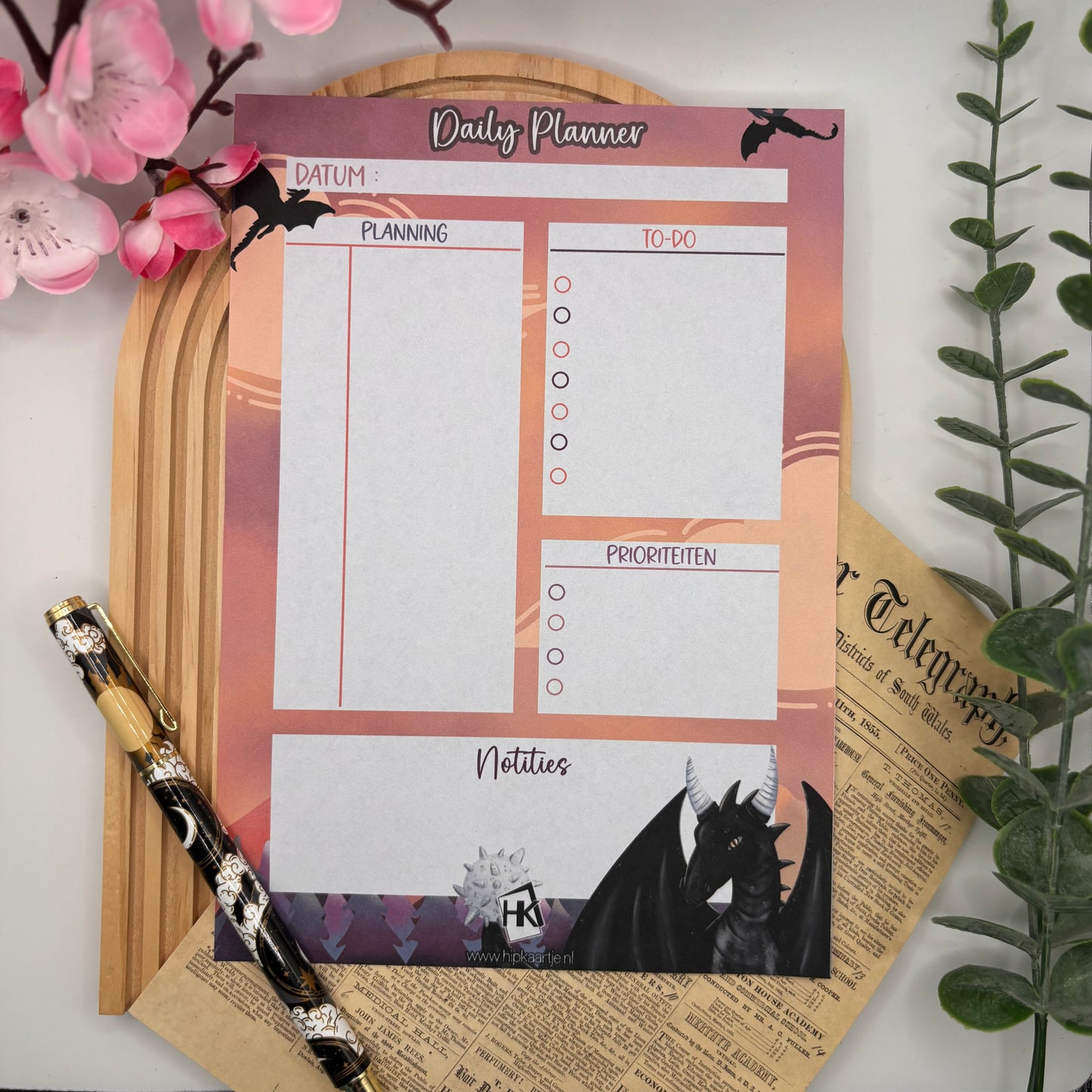 Daily Planner Pad Fighting Dragons – A5 dagplanner met 50 pagina’s van Hip Kaartje