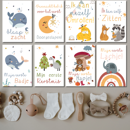 Mijlpaalkaarten Set 31 kaarten – Colorful World | Baby’s Eerste Jaar met Dieren