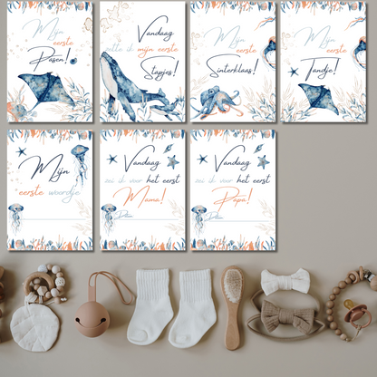 Mijlpaalkaarten Set 31 kaarten – Ocean Wonders | Baby’s Eerste Jaar met Onderwaterdieren