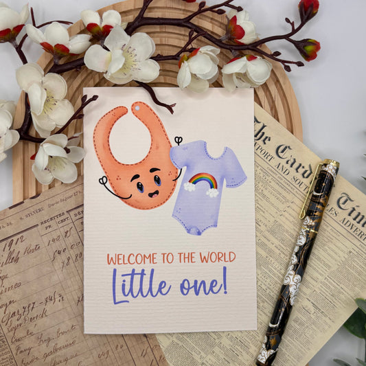 Wenskaart – Welcome to the World Little One | Kawaii Slab & Rompertje