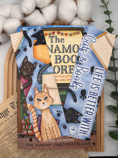 katten boekenlegger met leuke quote