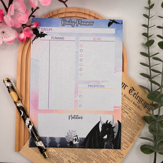 Daily Planner Pad Flying Dragons – A5 dagplanner met draken en wolkenmotief van Hip Kaartje