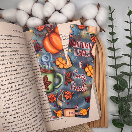 Cozy herfstboekenlegger met de quote autumn leaves & cozy reads