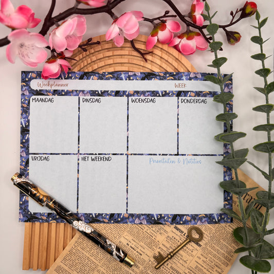 Weekly Planner Pad Draconic Dreams – A5 weekplanner met drakenpatroon van Hip Kaartje